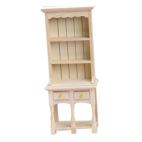 PartyKindom Maßstab Holz Schrank mit Zwei Türen und Kleines Miniaturmöbel für DIY Puppenhaus Schlafzimmer und Esszimmer Leichtes Mini Aufbewahrungsmöbel Zubehör von PartyKindom