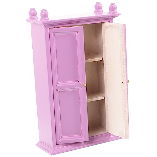 PartyKindom Maßstab Kleine Deko Möbel Tragbarer Mini Holzschrank für Puppenhaus Schlafzimmer Geeignet für DIY und Spielzeughaus von PartyKindom