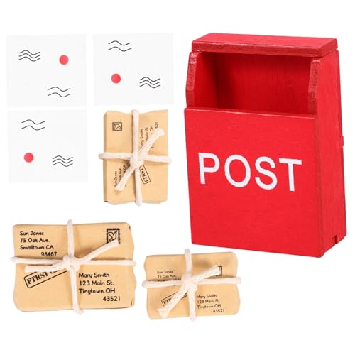 PartyKindom Maßstab Puppenhaus Deko mit Postpaketen Holzmodell Kreativ Gestalteter Briefkasten für Realistische Miniaturhäuser Geschenkidee für Sammler PartyKindom Maßstab Puppenhaus Deko mit Postpaketen Holzmodell Kreativ Gestalteter Briefkasten für Realistische Miniaturhäuser Geschenkidee für Sammler von PartyKindom