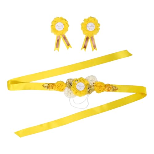 PartyKindom Maternity Sash und Corsage Set Shower Zubehör Blumenmotiv Gelb Leichtes Polyester Schwangerschaft Fotorequisiten für Werdende Mütter Vielseitig Elegant PartyKindom Maternity Sash und Corsage Set Shower Zubehör Blumenmotiv Gelb Leichtes Polyester Schwangerschaft Fotorequisiten für Werdende Mütter Vielseitig Elegant von PartyKindom