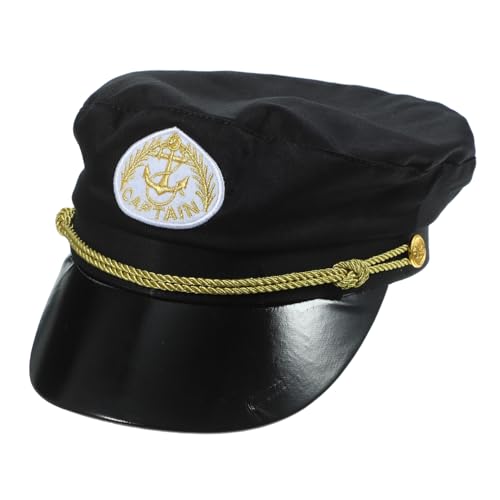 PartyKindom Matrosenmütze aus Baumwolle Atmungsaktive Leichte Kapitänsmütze für Karneval Cosplay und Bootsfahrer Geschenke Verstellbarer Maritimer Seglerhut für Jungen von PartyKindom