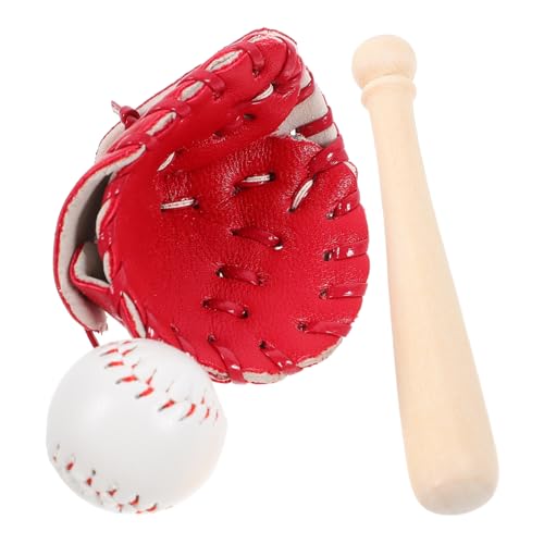 PartyKindom Mini Baseball Miniatur Sportornament Modell mit Handschuh und Ball Detailreich und Leicht Dekoration für Puppenhäuser und Sammlungen Pretend Playset für Sportfans von PartyKindom