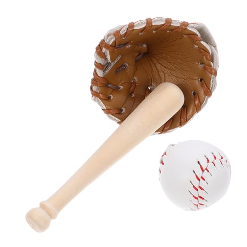PartyKindom Mini Baseball Set für Puppenhaus Miniatur Baseball Kit Dekoration für Sport Themen Langlebiges Kreatives Detailgetreue Mini Sportartikel von PartyKindom