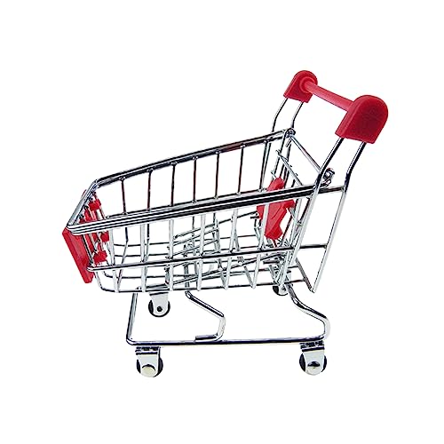 PartyKindom Mini-Einkaufswagen Mini-Wagen- Einkaufswagen-Modell Kleiner Einkaufswagen Rollenspielwagen Einkaufswagen vortäuschen Einkaufswagenspielzeug für Zufällige Farbe von PartyKindom