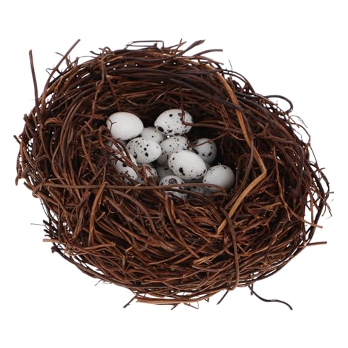 PartyKindom Mini Künstliches Vogelnest mit Deko Eiern Realistische Simulation aus Rattan für DIY Basteln und Gartendekoration Tischdeko Hochzeit und Party Centerpieces PartyKindom Mini Künstliches Vogelnest mit Deko Eiern Realistische Simulation aus Rattan für DIY Basteln und Gartendekoration Tischdeko Hochzeit und Party Centerpieces von PartyKindom
