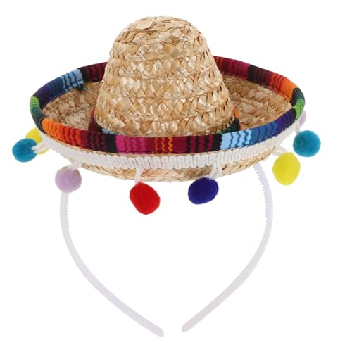 PartyKindom Mini Mexikanischer Sombrero Hut für Leichtes Stirnband für Geburtstagsfeiern und Mexikanische Themenpartys Kindgerechtes Design Handgefertigte für Sommerfeiern von PartyKindom