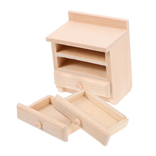 PartyKindom Mini Nachttisch Aus Holz Rosa Puppenschrank Möbeldekor von PartyKindom