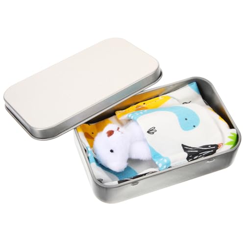 PartyKindom Mini Plüschbär in Weißblechdose Weiches Mini Kuscheltier Realistische Bärenform Sicherer Verschleißfester als Dekoration oder DIY Bastelornament von PartyKindom