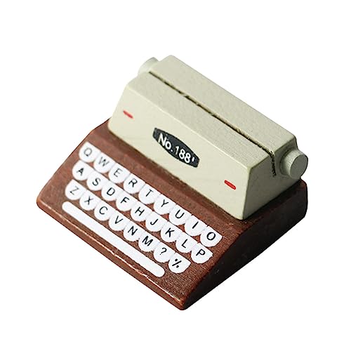 PartyKindom Mini Schreibmaschine Ornamente Winzig Alt Stütze Puppe Zubehör Miniatur Mini - Schreibmaschinenmodell Vintage Schreibmaschinenverzierung Mini-hausverzierung Holz Coffee von PartyKindom