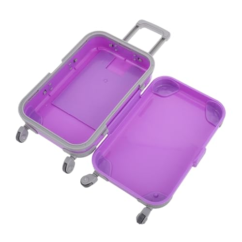 PartyKindom Mini-Trolley Puppenkoffer Puppenhauszubehör Mini-Gepäck-Partygeschenk Mini-Reisekoffer Puppen Koffer Luggage für Puppen Minikoffer für Puppen Mini- -Koffer- Abs Violet von PartyKindom