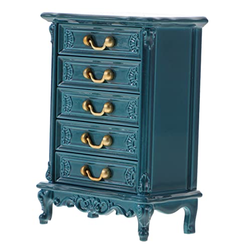 PartyKindom Mini-brustspielzeug Mini-puppenhaus-kommode Puppenhauskommode Im Maßstab 1:12 Puppenhausmöbel Mini-schublade Mini House Displinet Schrank Mini -hausmöbel Mini Möbel Blau Plastik von PartyKindom