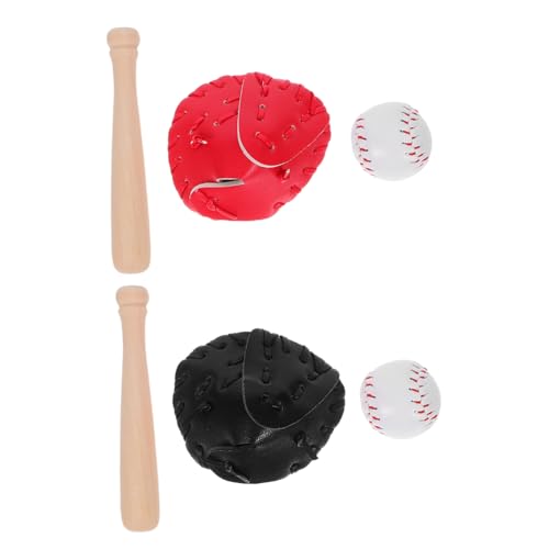 PartyKindom Miniatur Baseballset Teilig mit Handschuh Schläger und Ball Realistische Puppenhaus Dekoration Detailgetreue Mini Sport Requisiten Sicher und Kreativ für Basteln und Fotografie von PartyKindom