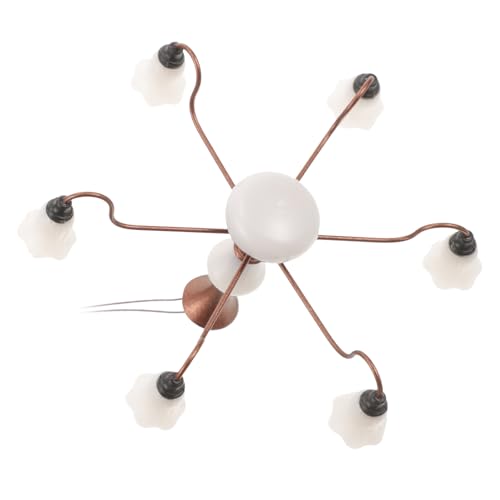 PartyKindom Miniatur Deckenlampe aus Robusten Materialien Hängelampe für Puppenhäuser und Mikro Szenen Dekorative Lichtornamente für und Bastelprojekte Warmweißes Licht für Kreative Deko von PartyKindom