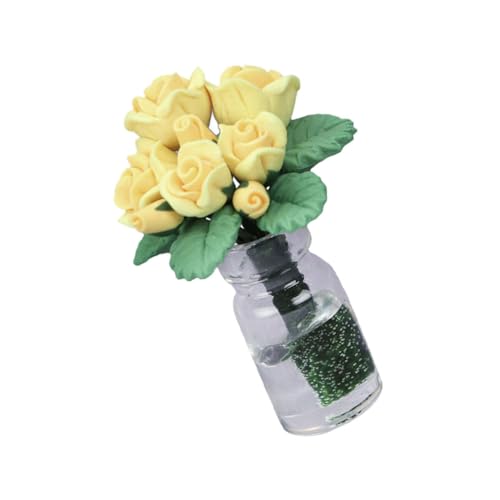 PartyKindom Miniatur Dekoration Dekoratives DIY Ornament für Puppenhaus und Fotorequisiten Gelb von PartyKindom