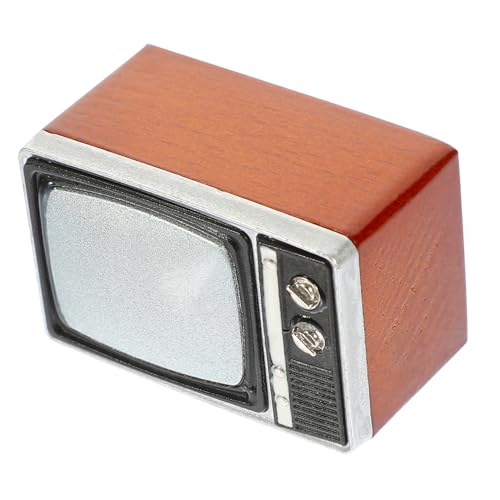 PartyKindom Miniatur Fernseher Retro Modell für Puppenhaus Deko Möbel im Wohnzimmer Stil Detailgetreues Tv Zubehör Hellbraun für Miniatur DIY Projekte von PartyKindom