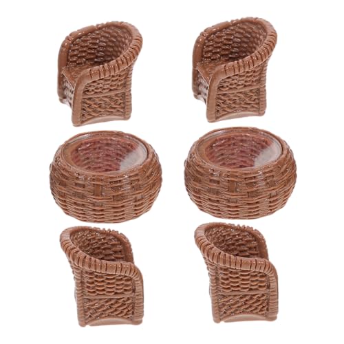PartyKindom Miniatur Gartenmöbel Set Teilig Resin Zubehör mit DIY Klebematerialien für Puppenhaus Fairy Garden und Landschaftsdekoration von PartyKindom