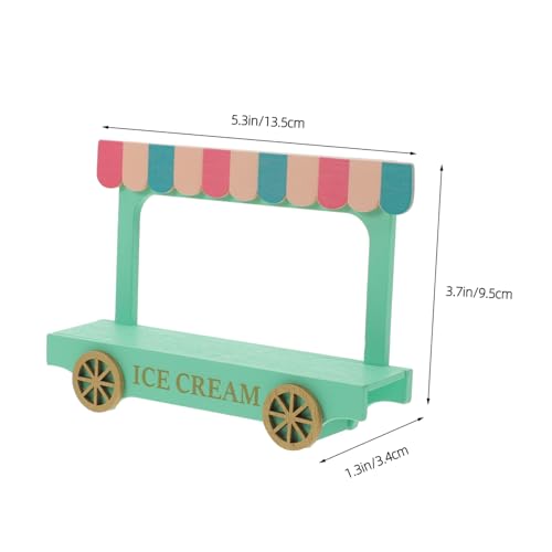 PartyKindom Miniatur Holz Eiswagen Puppenhaus Dekoration Realistische Mini Food Truck Figur Filigranes Handgefertigtes Holzspielzeug Vielseitiges Miniatur Zubehör für DIY und Puppenhäuser von PartyKindom