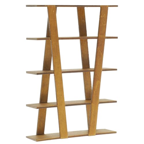 PartyKindom Miniatur Holz Möbel Modell Handgefertigtes Mini Regal Aufbewahrungsschrank Dekoratives Puppenhaus Zubehör Robust und Kompakt Walnussfarben von PartyKindom