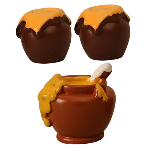 PartyKindom Miniatur Honigtopf Resin Honigglas Teilig Puppenhaus Zubehör Deko Micro Landschaft DIY Basteln Realistische Miniatur Lebensmittel Accessoires für Puppenhaus Szenen von PartyKindom