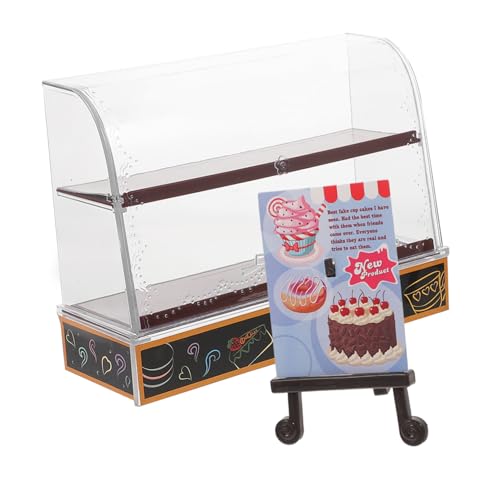 PartyKindom Miniatur Kuchen Schrank Puppenhaus Dekoration Mini Display Bäckerei Vitrine Kreativ Kompakt Realistisch Für Puppenhaus Küche Zubehör von PartyKindom