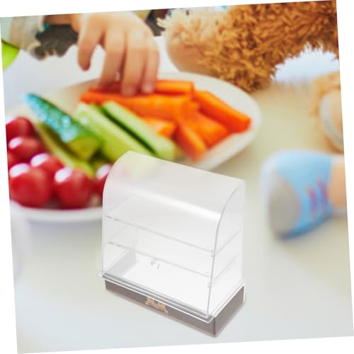 PartyKindom Miniatur-Kuchenschrank LED winzig realistisch klein Mini-Kuchenvitrine Mini-Dessertschrank Miniatur-Schrankmodell Puppenhaus Bäckereischrank Miniaturmöbel Abs Black von PartyKindom