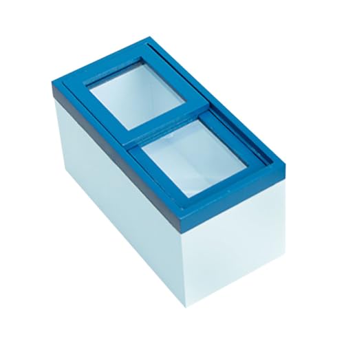 PartyKindom Miniatur Kühlschrank Modell Holz Mini Gefrierschrank Dekoration Puppenhaus Zubehör Blau Kreative Mini Haus Kühlschrank Deko von PartyKindom