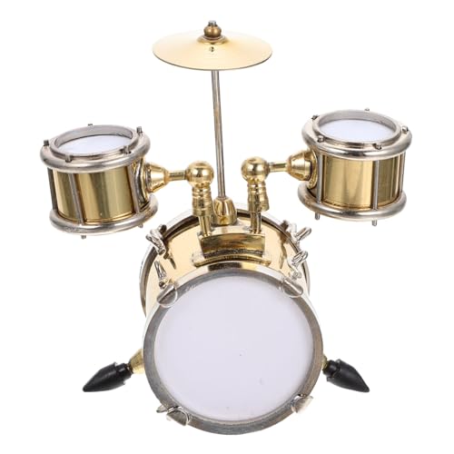 PartyKindom Miniatur Musikinstrument Set für Puppenhaus Handgefertigtes Schlagzeug Modell als Stilvolle Dekoration für Kinderzimmer und Miniaturhäuser Fördert Kreativität und Musikalisches von PartyKindom