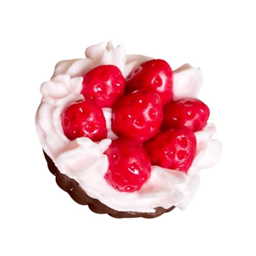 PartyKindom Miniatur Puppenhaus Lebensmittel Modell Mini Dessert Kleine Schokoladen Erdbeer Torte Dekoration Lebensechte Miniatur Essensszene für Puppenhaus Küche von PartyKindom