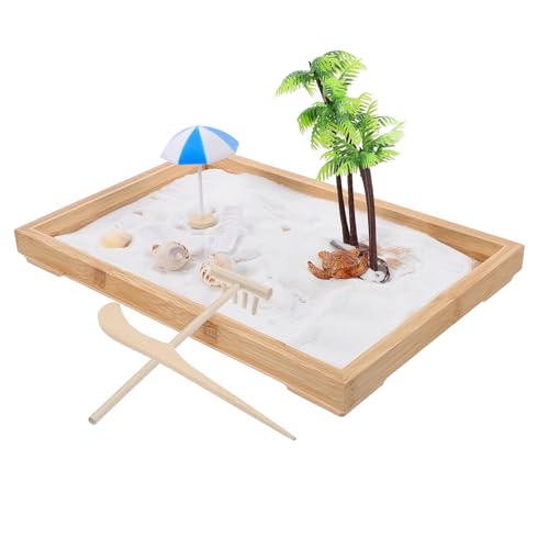 PartyKindom Miniatur Sandspielzeug mit Zen Garten Sandlandschaft Schreibtisch Dekoration für Büro und Zuhause Stressreduzierendes Sandtablett PartyKindom Miniatur Sandspielzeug mit Zen Garten Sandlandschaft Schreibtisch Dekoration für Büro und Zuhause Stressreduzierendes Sandtablett von PartyKindom