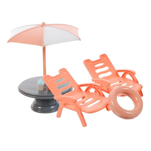 PartyKindom Miniatur Strandstuhl Set aus Langlebigem Abs Detailgetreue Simulation für Puppenhäuser Dekoratives und Kreatives Geruchsfrei Robust Zubehör für DIY und Kindgerechtes Strandspiel von PartyKindom