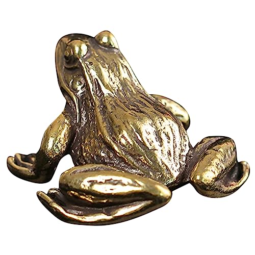 PartyKindom Miniatur Vintage Froschfigur Aus Messing Dekorative Froschstatue Für Schreibtisch Und Wohnzimmer Einzigartige Brass Ornament Für Garten Und Teeladen von PartyKindom