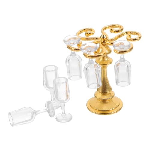 PartyKindom Miniaturisiertes Weinregal mit Gläsern Dollhouse Zubehör für Küche und Esstisch Perfekter Trinkbecher Organizer für Mikrolandschaften und Miniaturwelten PartyKindom Miniaturisiertes Weinregal mit Gläsern Dollhouse Zubehör für Küche und Esstisch Perfekter Trinkbecher Organizer für Mikrolandschaften und Miniaturwelten von PartyKindom