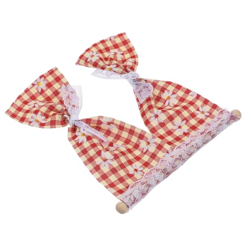 PartyKindom Miniaturvorhangmodell puppenhauszubehör Dollhouse Accessories Vorhang für Miniaturhaus mini Garten Vorhang Mini-Vorhang für Puppenhaus Mini-Hausverzierung Stoff rot von PartyKindom