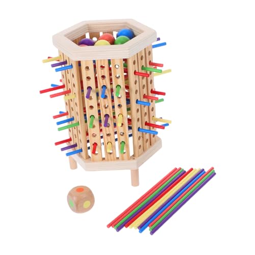 PartyKindom Montessori Holz Brettspiel aus Natürlichem Holz Farbenfrohe Stäbe Stapelspiel für Kleinkinder Pädagogisches Lernspielzeug Feinmotorik Strategischem und Sozialem von PartyKindom