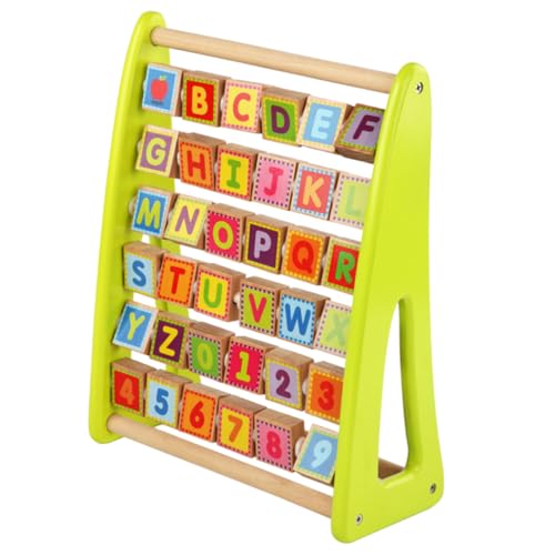 PartyKindom Multifunktionales Holz Alphabetspielzeug Lernbrett mit Zahlen und Buchstaben Robustes Lernspielzeug Feinmotorik und Hand Auge Koordination für Kleinkinder von PartyKindom