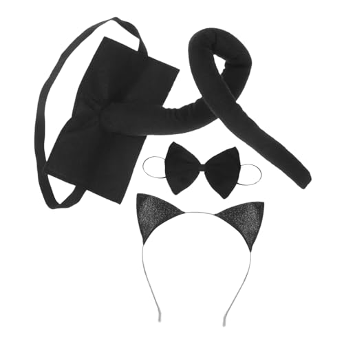 PartyKindom Niedliches Katzenohren Haarreif aus Stoff mit und Fliege Bequemes Dekoratives Tierkostüm Zubehör für Mädchen Cosplay Party Fasching Halloween PartyKindom Niedliches Katzenohren Haarreif aus Stoff mit und Fliege Bequemes Dekoratives Tierkostüm Zubehör für Mädchen Cosplay Party Fasching Halloween von PartyKindom