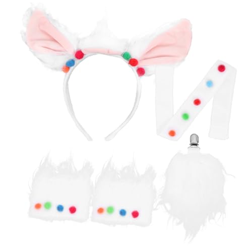 PartyKindom Ohr Stirnband mit Kragen und Armbändern Tierkostüm Zubehör für Cosplay Tier Party Bühnenauftritt Bequemes Wiederverwendbares Kostüm PartyKindom Ohr Stirnband mit Kragen und Armbändern Tierkostüm Zubehör für Cosplay Tier Party Bühnenauftritt Bequemes Wiederverwendbares Kostüm von PartyKindom