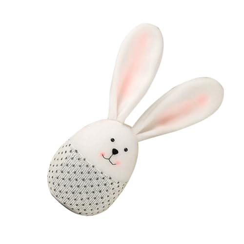 PartyKindom Osterhase Deko Plüschfigur Weiß Kleines Kuscheltier Hase Osterdekoration Frühling Niedliche Osterhase Puppe für Wohnzimmer Schlafzimmer Tisch Realistisches Stofftier für Mädchen von PartyKindom