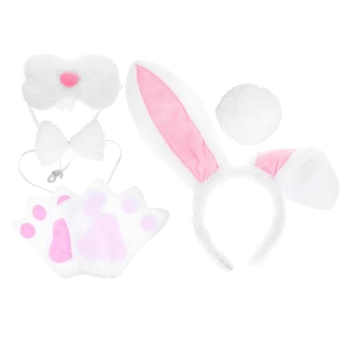 PartyKindom Osterhasen Kostümset mit Süßem Hasenohren Haarreif Schleife und Leichtes Cosplay Accessoire für Karneval Bühnenauftritte Geburtstagsfeiern und Fotorequisiten von PartyKindom