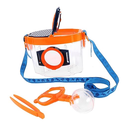 PartyKindom Outdoor Insekten Beobachtungsbox mit Lupe Langlebiges Naturerkundungs Kit für Jungen und Mädchen Luftdurchlässige Käferfalle zum Entdecken von Schmetterlingen Heuschrecken und von PartyKindom