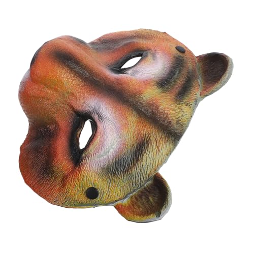 PartyKindom PU Halbgesichtsmaske mit Verstellbarem Elastischem Kopfband für Halloween Kostüm Party Erwachsene und Detailreiche Tiermaske mit Wildem Design und Robuster Verarbeitung von PartyKindom