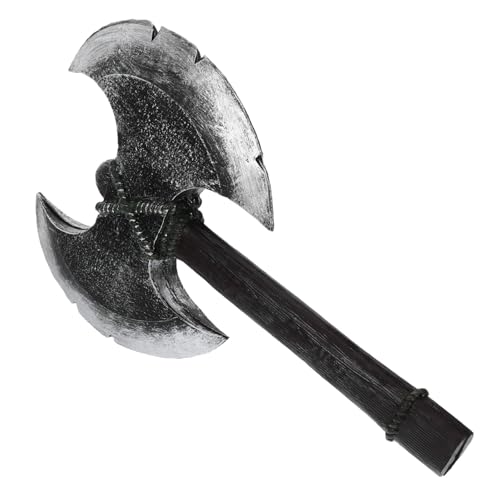 PartyKindom PU Schaum Axt mit Realistischem Design Leicht zu Halten Sicher für Erwachsene Langlebiges Halloween Cosplay Zubehör für Wikinger Holzfäller-kostüme für Fasching und Mottoparty von PartyKindom
