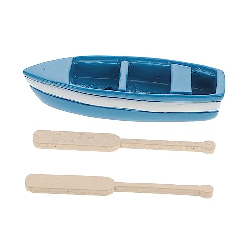 PartyKindom Paddel-Modell Zahlen Miniaturfiguren Thematisiert Mini-Boot-Figur Ornament Winzig Miniaturboot Einrichtung Eines Strandzimmers Heimdekoration Mikro Hölzern Blue von PartyKindom