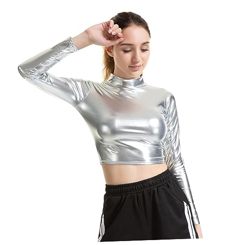 PartyKindom Patentleder -leistungsanzug Outfits Gehen Rollkragen Lang Tailliert Kenner Polieren Ärmel Frauen Bustier Glänzendes Kostüm Kleidung Frauenkostüm Silber PartyKindom Patentleder -leistungsanzug Outfits Gehen Rollkragen Lang Tailliert Kenner Polieren Ärmel Frauen Bustier Glänzendes Kostüm Kleidung Frauenkostüm Silber von PartyKindom