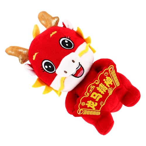 PartyKindom Plüsch Drache Stofftier Glücksbringer Chinesisches Neujahr Maskottchen Dekoration Kuscheltier für Sofa Wohnzimmer von PartyKindom