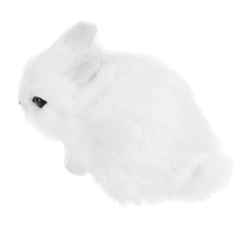 PartyKindom Plüsch Hase Ornament Weiß Realistisches Kuscheltier mit Weichem Kunstfell Dekoratives Hasenspielzeug für Niedliche Tischdekoration und Geschenk für Mädchen Jungen von PartyKindom