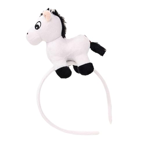 PartyKindom Plüsch Pferdekopf Haarreif Fuzzy Haarband für Erwachsene Waschgesicht Stirnband Party Zubehör Jahr Pferdes Cosplay Kostüm von PartyKindom