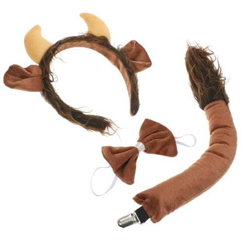 PartyKindom Plüsch Tierohren Haarreif Set mit und Schleife Weiches Elastisches Party Haarband Set für Niedliches Kostüm Zubehör für Geburtstag Karneval Halloween von PartyKindom