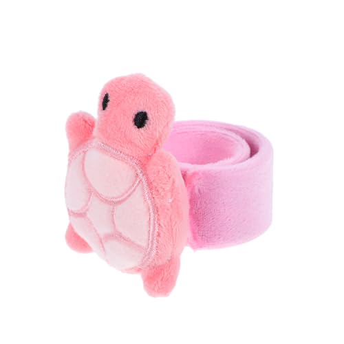 PartyKindom Plüschpuppenarmband Schildkröte Lockeres Armband Kuscheliges Tierfigur Armband Animal-Slap-Armbänder Kuscheltier-Klapparmbänder für PP Baumwolle Rosa von PartyKindom