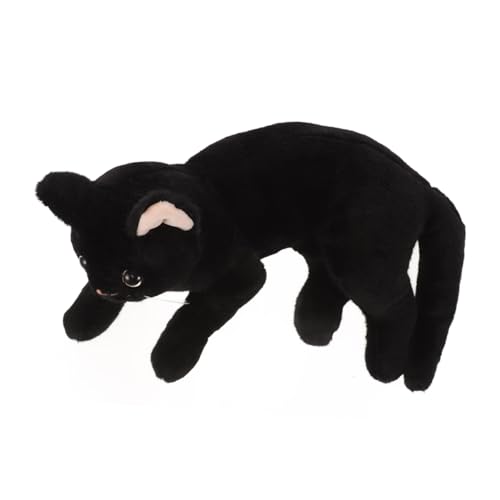 PartyKindom Plüschtier Plüsch-Katzenspielzeug realistische Schwarze ausgestopfte Katze realistischer Katzenplüsch gefüllter Katzenplüsch Katzenkuscheltiere realistisch Black von PartyKindom
